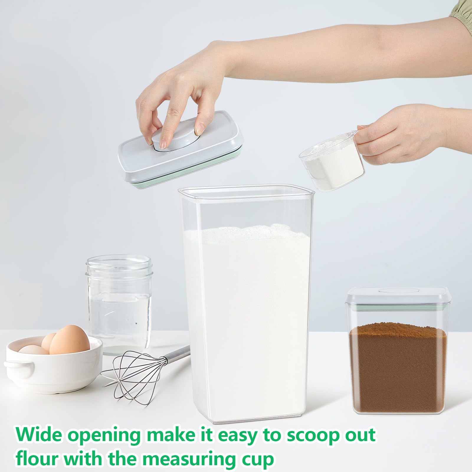 3 Pack Pasta Sugar Storage Containers with Pop (3 Count)