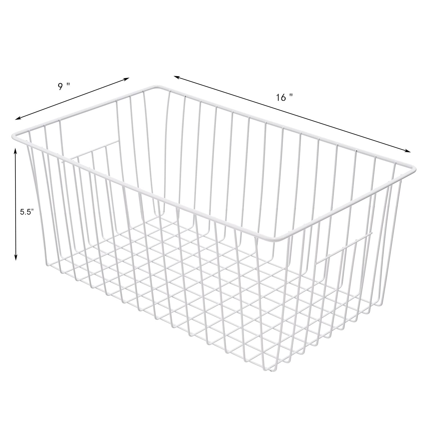 16inch Farmhouse Freezer Wire Baskets Organizer Storage Bins Large Organizer Baskets with Handles for Storage (6 Count)