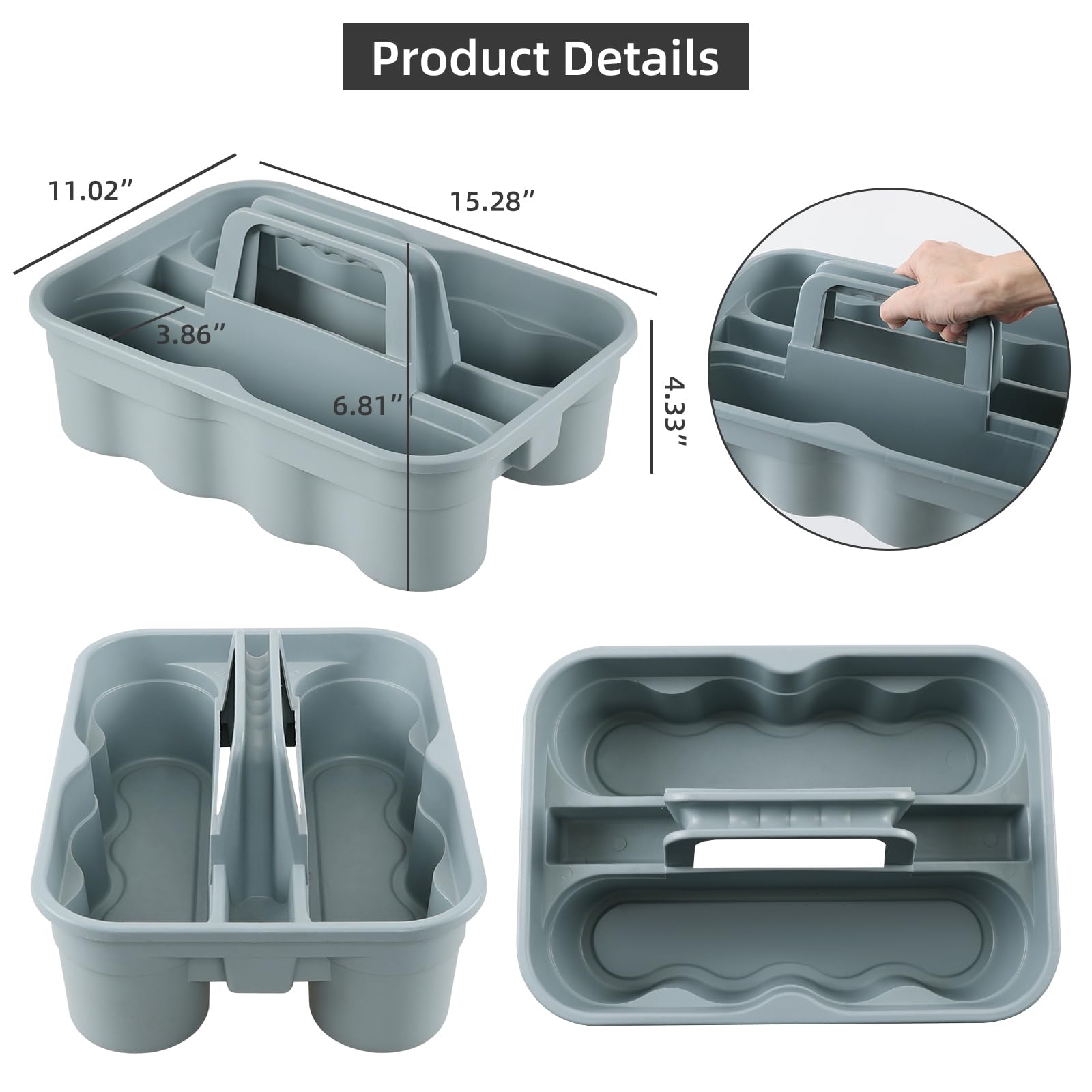 Bathroom Cleaning Caddy Organizer with Handle (4 Count)