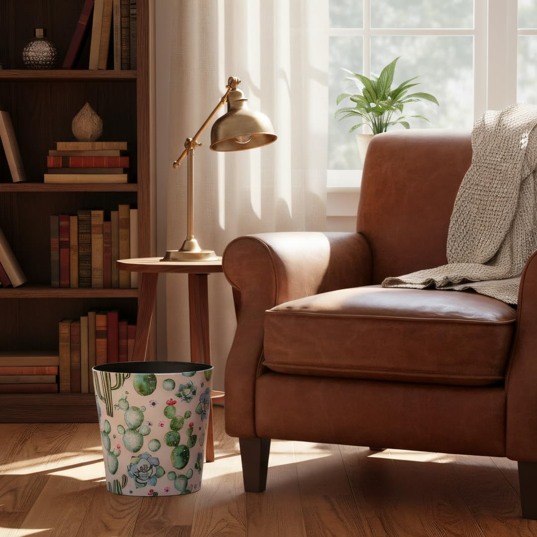 PU Leather Small Trash Can Wastebasket