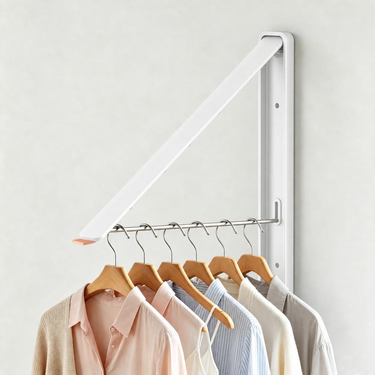 Folding Clothes Hanger Rack Wall mounted for Laundry Clothes Drying Rack