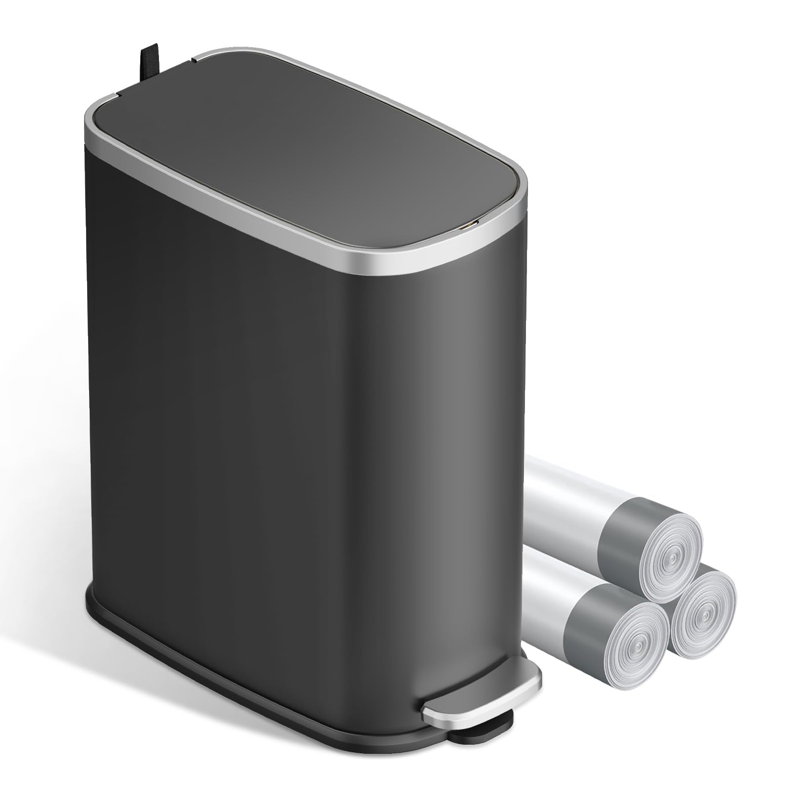 Slim Bathroom Trash Can with Lid Soft Close