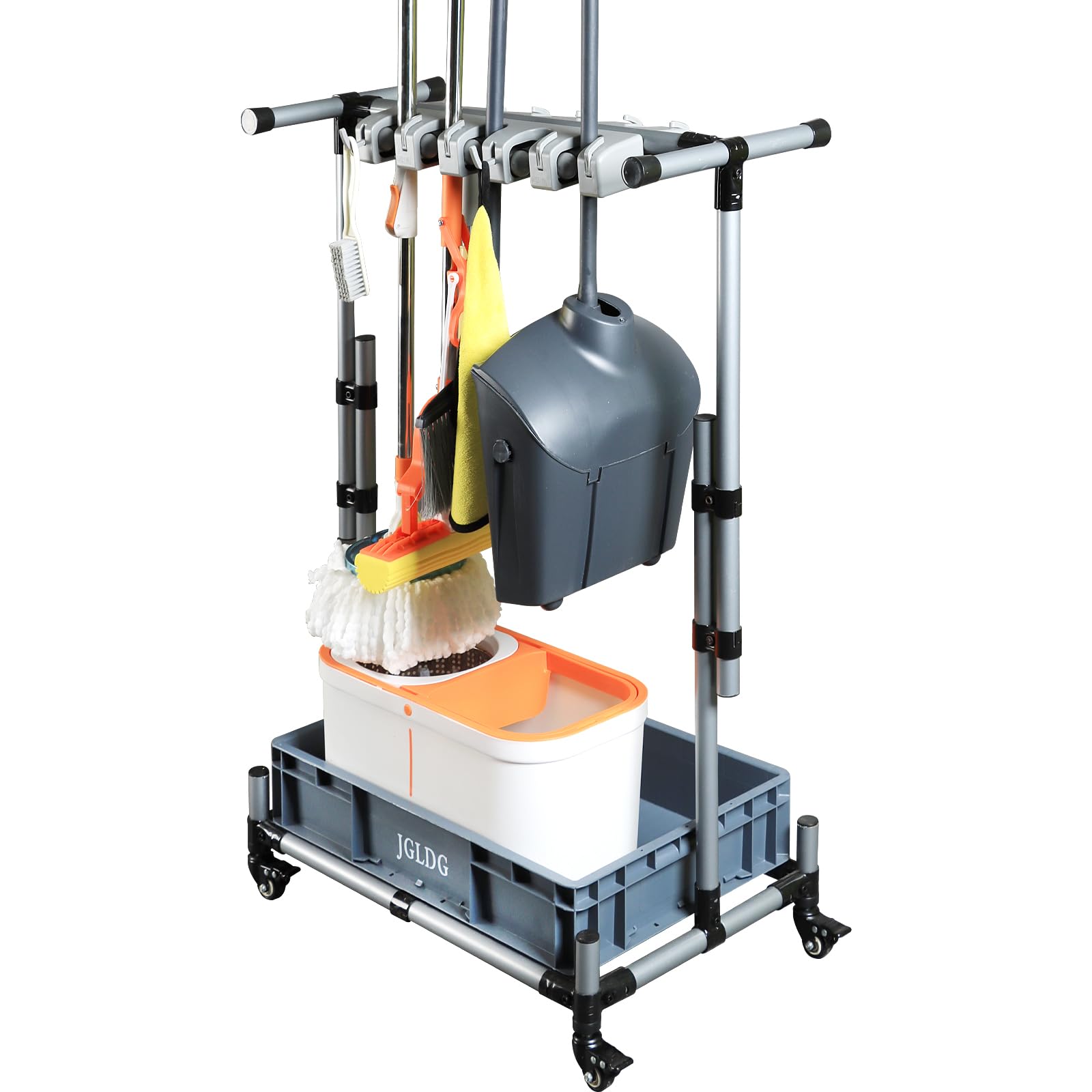 Freestanding Mobile Cleaning Tool Storage Rack
