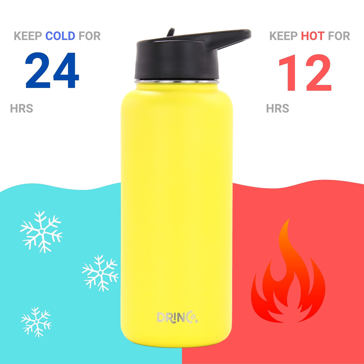 Stainless Steel Water Bottle Spout Lid Vacuum Insulated Double Wall Water Bottle Wide Mouth
