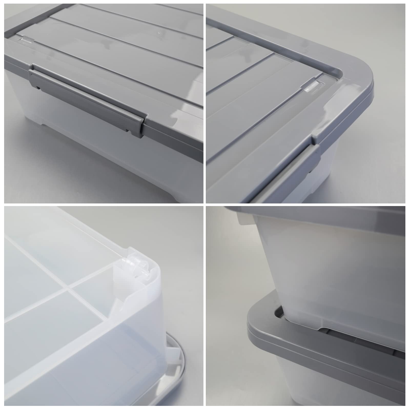 3 Packs Large Clear Wheeled Latching Box (3 Count)