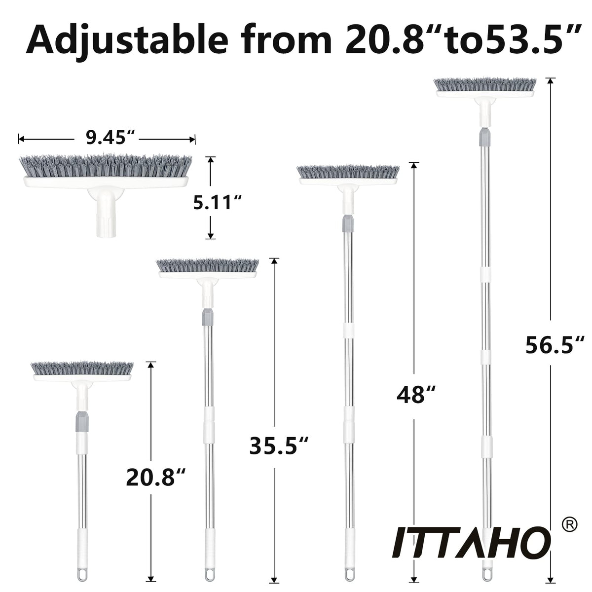 2 Pack Grout Cleaning Brush with Long Handle