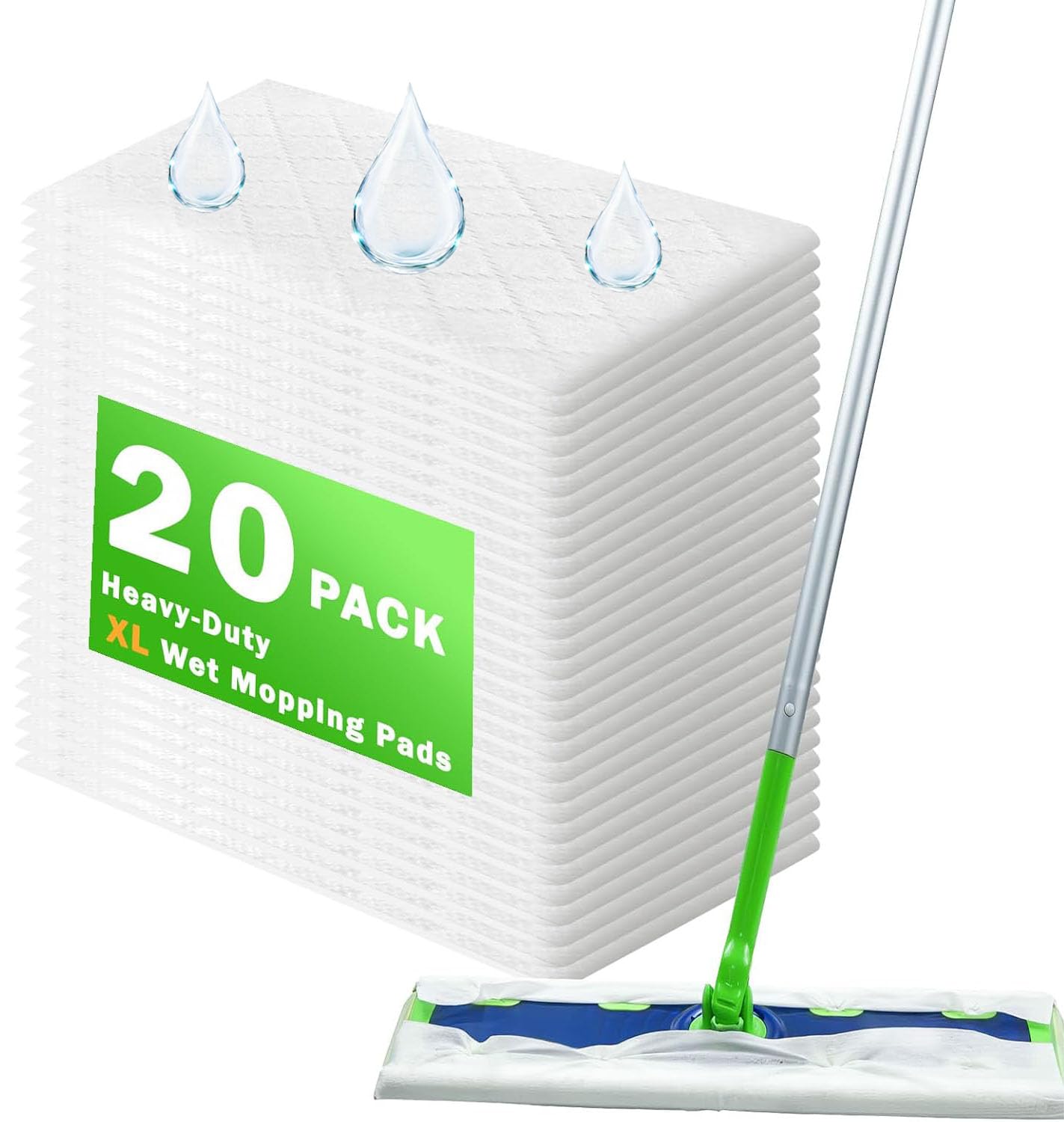 20 Count XL Wet Pads Refills Compatible with Swiffer XL Mop