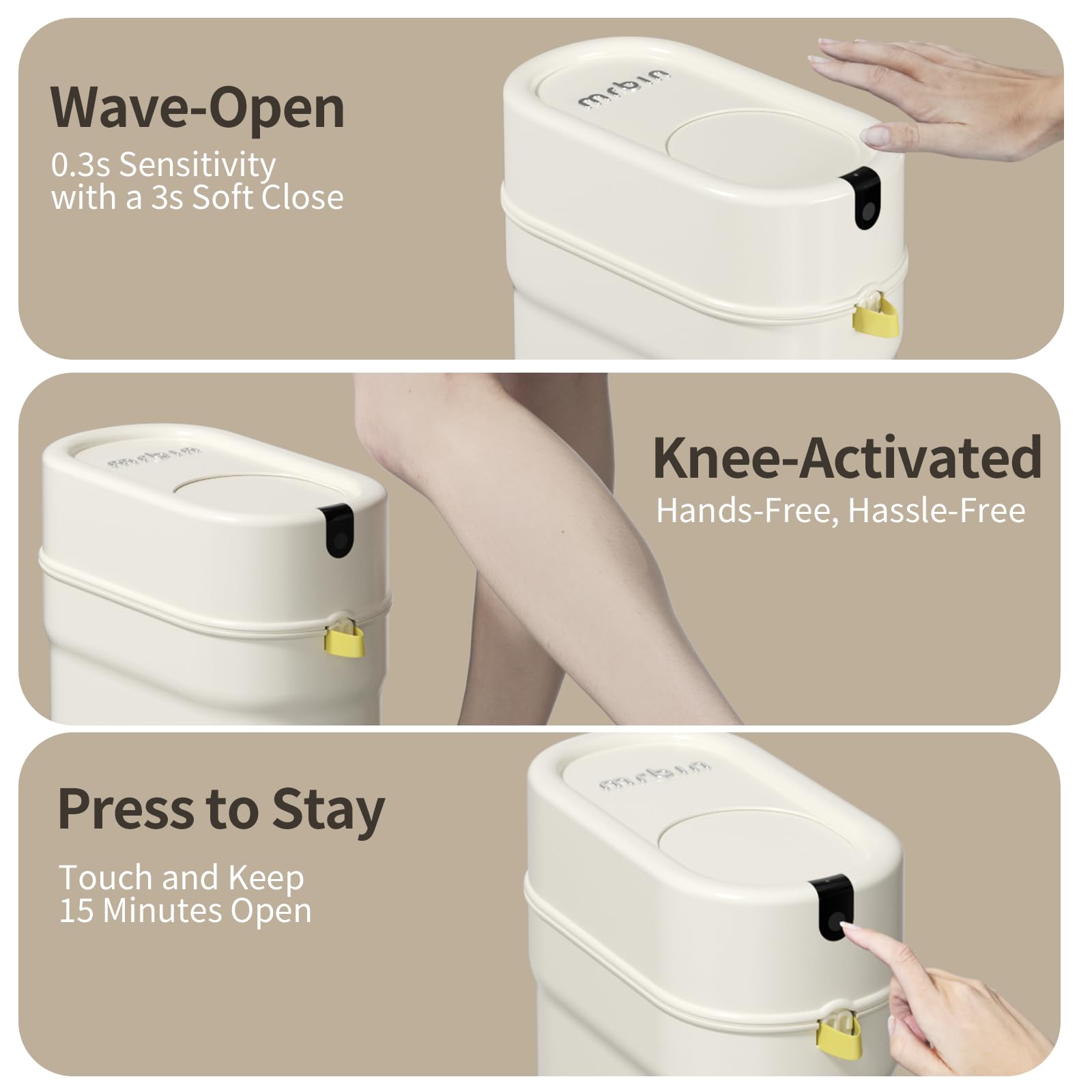 Slim Pull Out Automatic Bagging Bathroom Trash Can