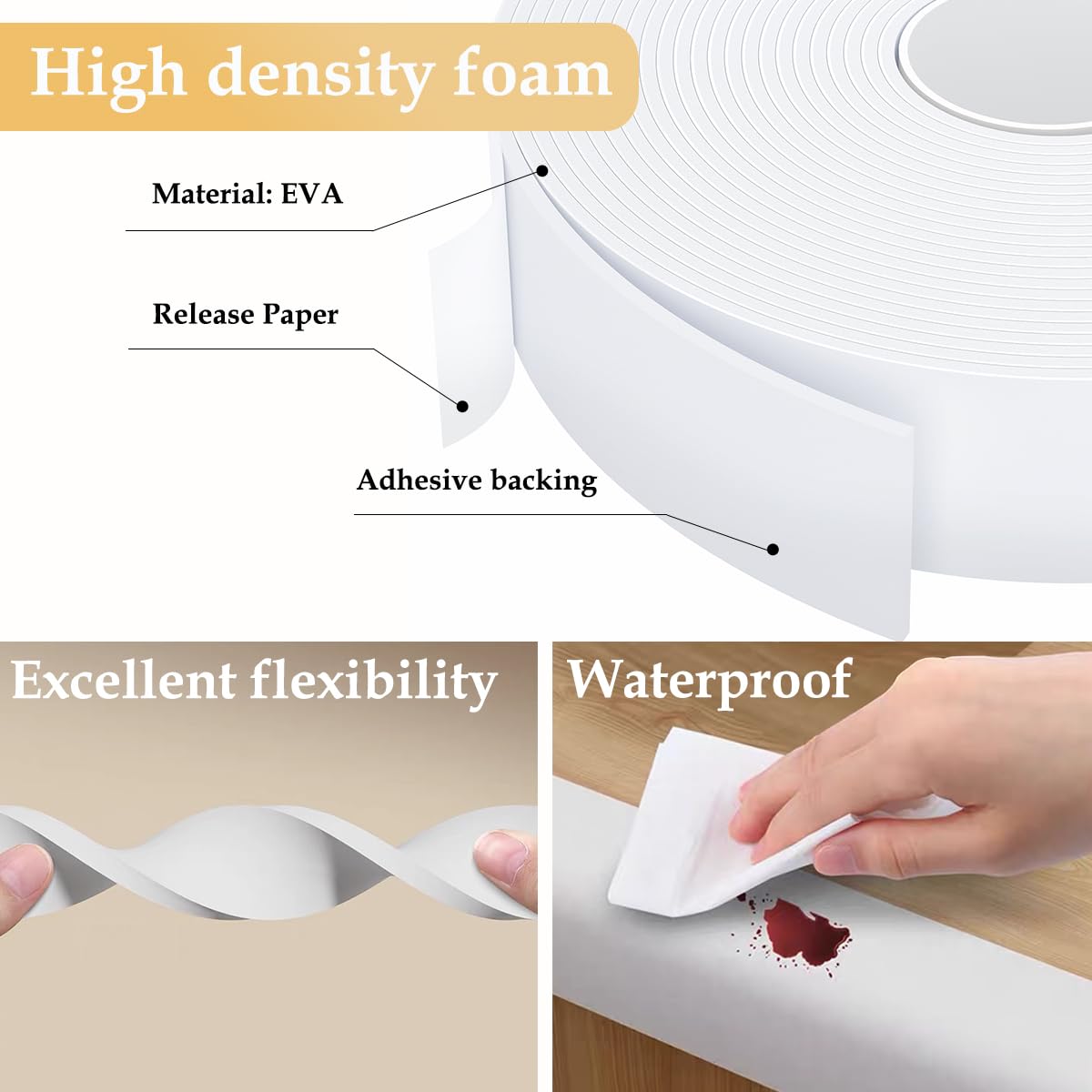 White Foam Weather Stripping Door Seal