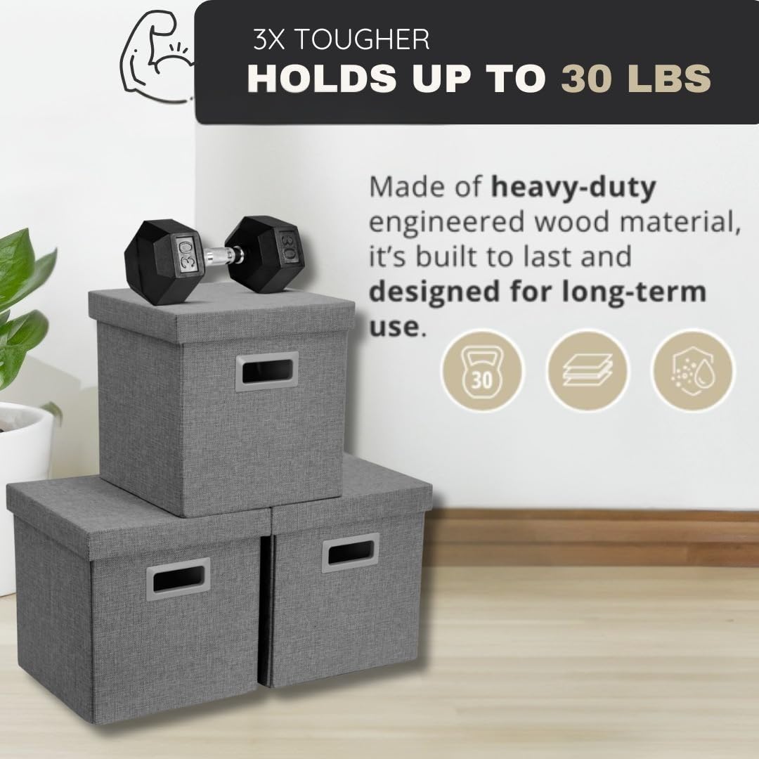 Storage Basket with Lids (3 Count)