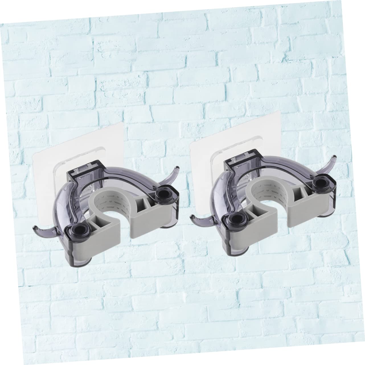 2pcs Mop Holder Wall Mount Broom Organizer Broom Hanger Clip Mop Hook Seamless Hook Home Kitchen Bathroom Organizer