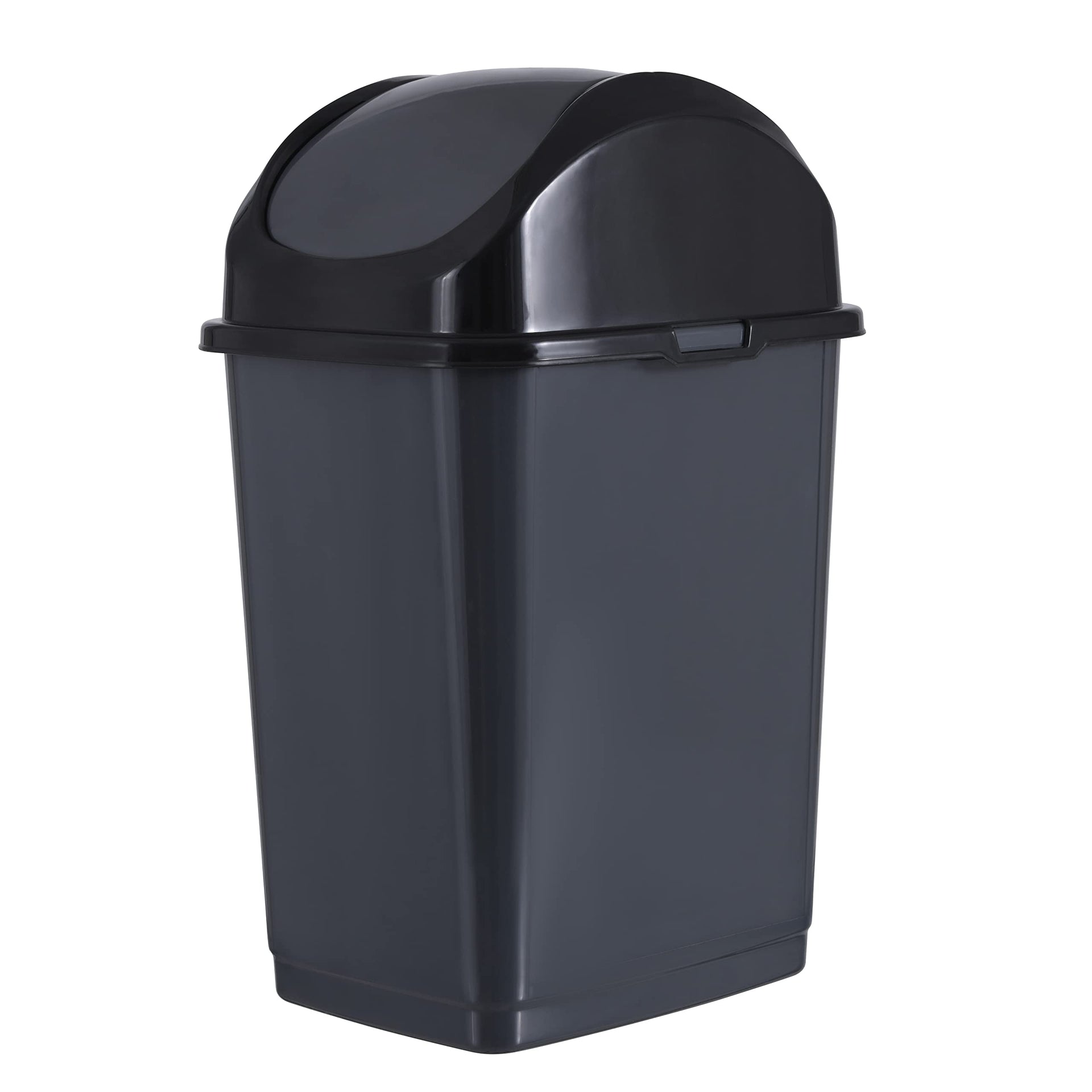 Kitchen Trash Can with Swing Top Lid 9 Gallon Slim Waste Bin 37 Qt Sturdy Plastic Garbage Can Medium Recycling Bin for Office