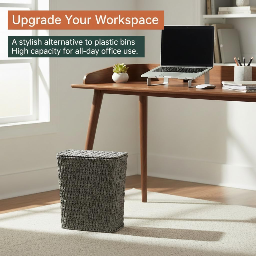 3 Gallon Paper Rope Bathroom Trash Can