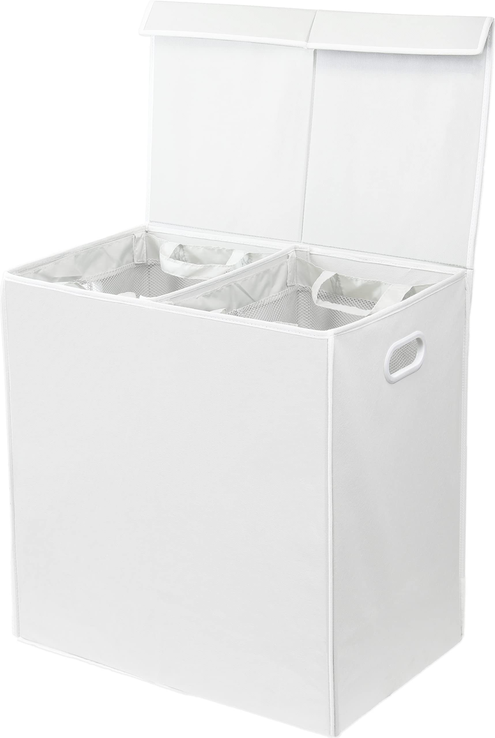 Double Laundry Hamper with Lid & Removable Bags