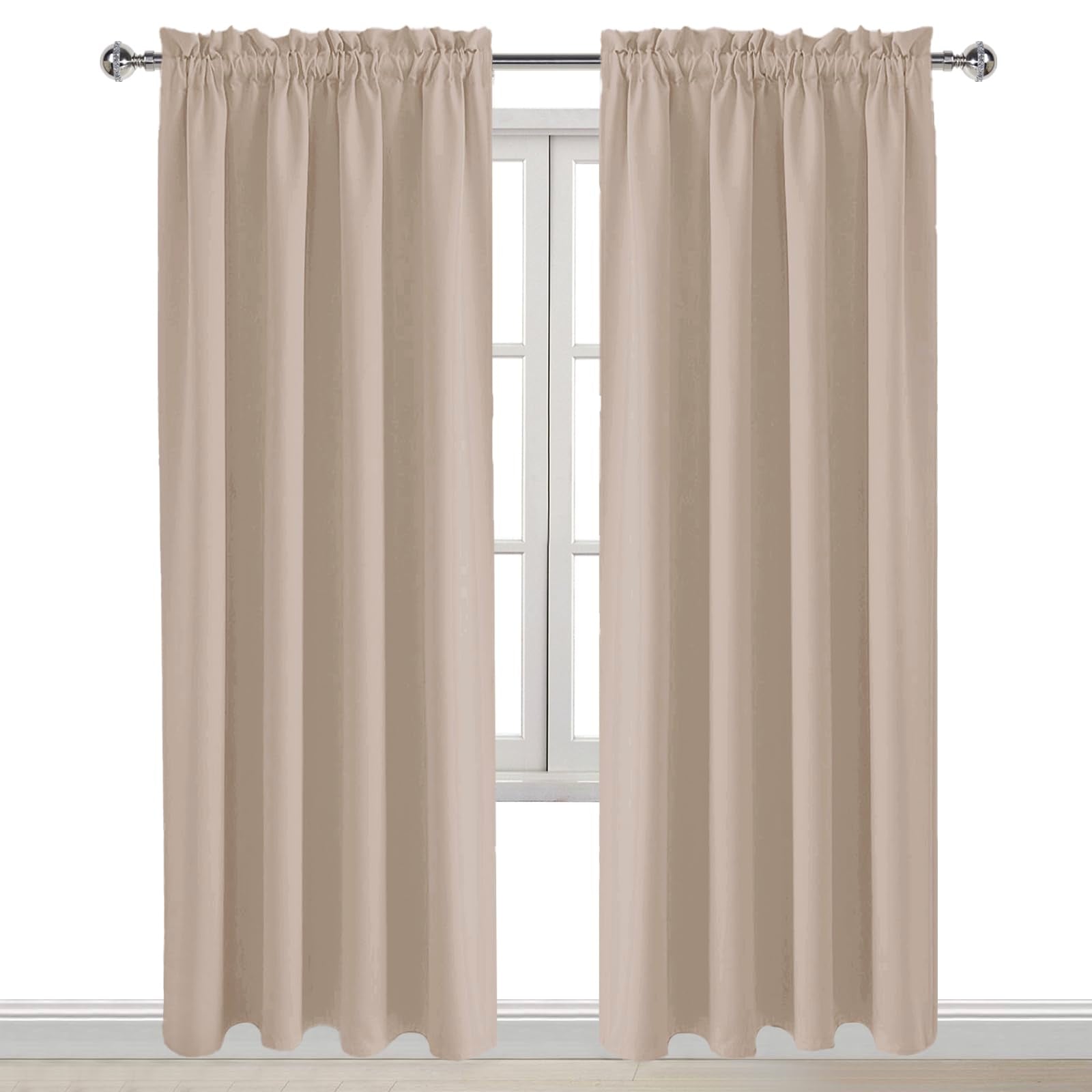 Blackout Curtains for Bedroom Living Room 52 x 95 Inch Long Camel