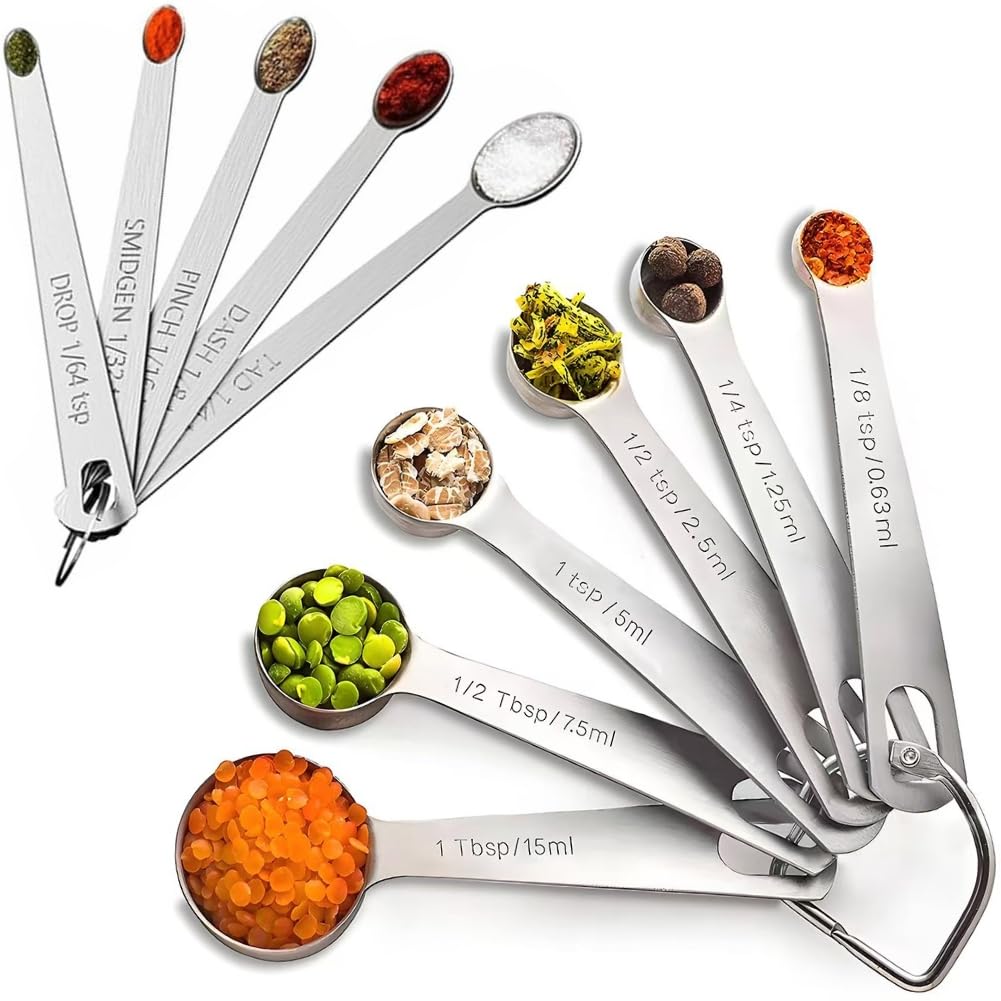 11PCS Measuring Spoons Set Stainless 1 tbsp