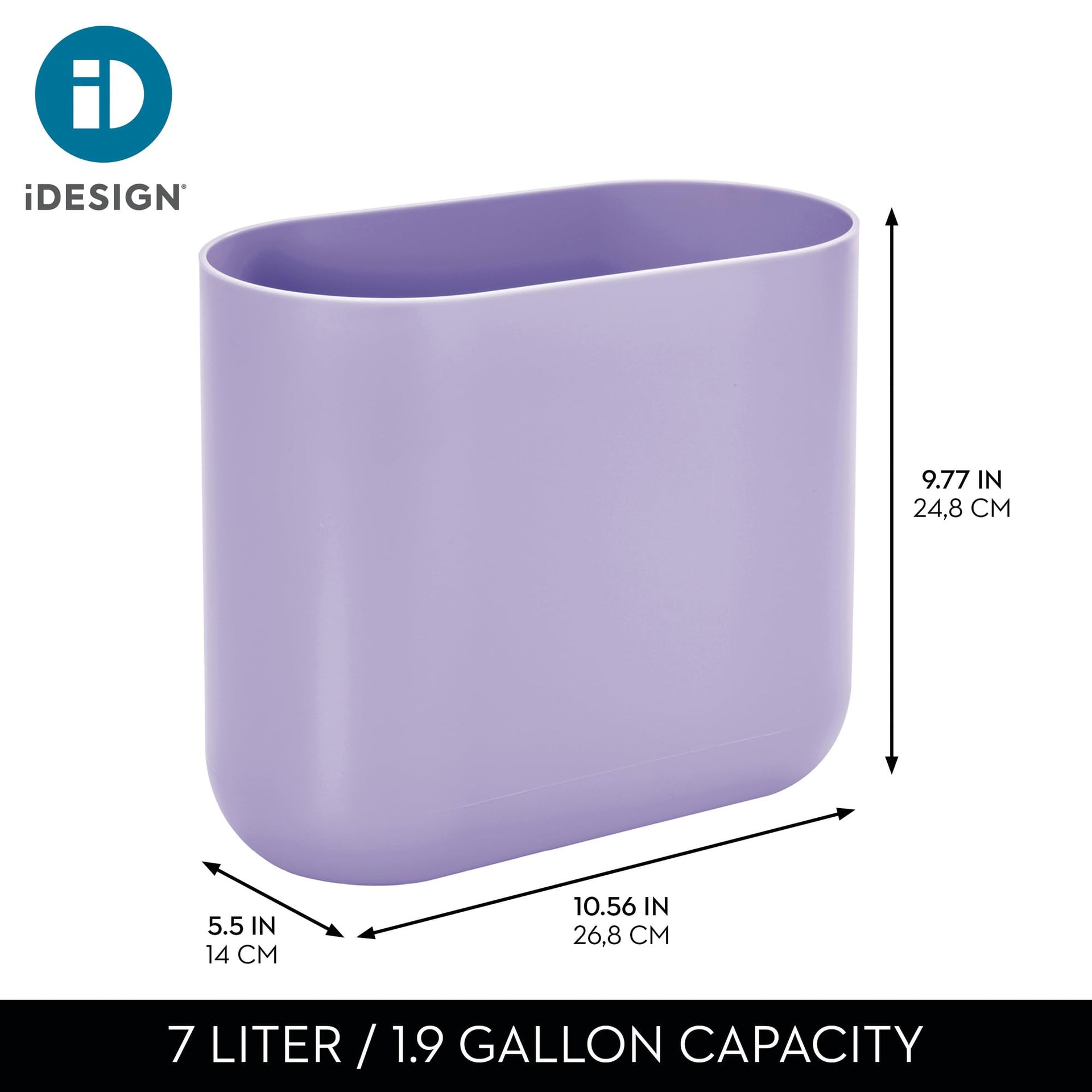 Small Slim Plastic Bathroom Trash Can