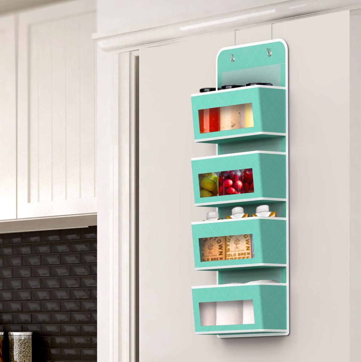 4 Clear Pocket Over Door Hanging Organizer