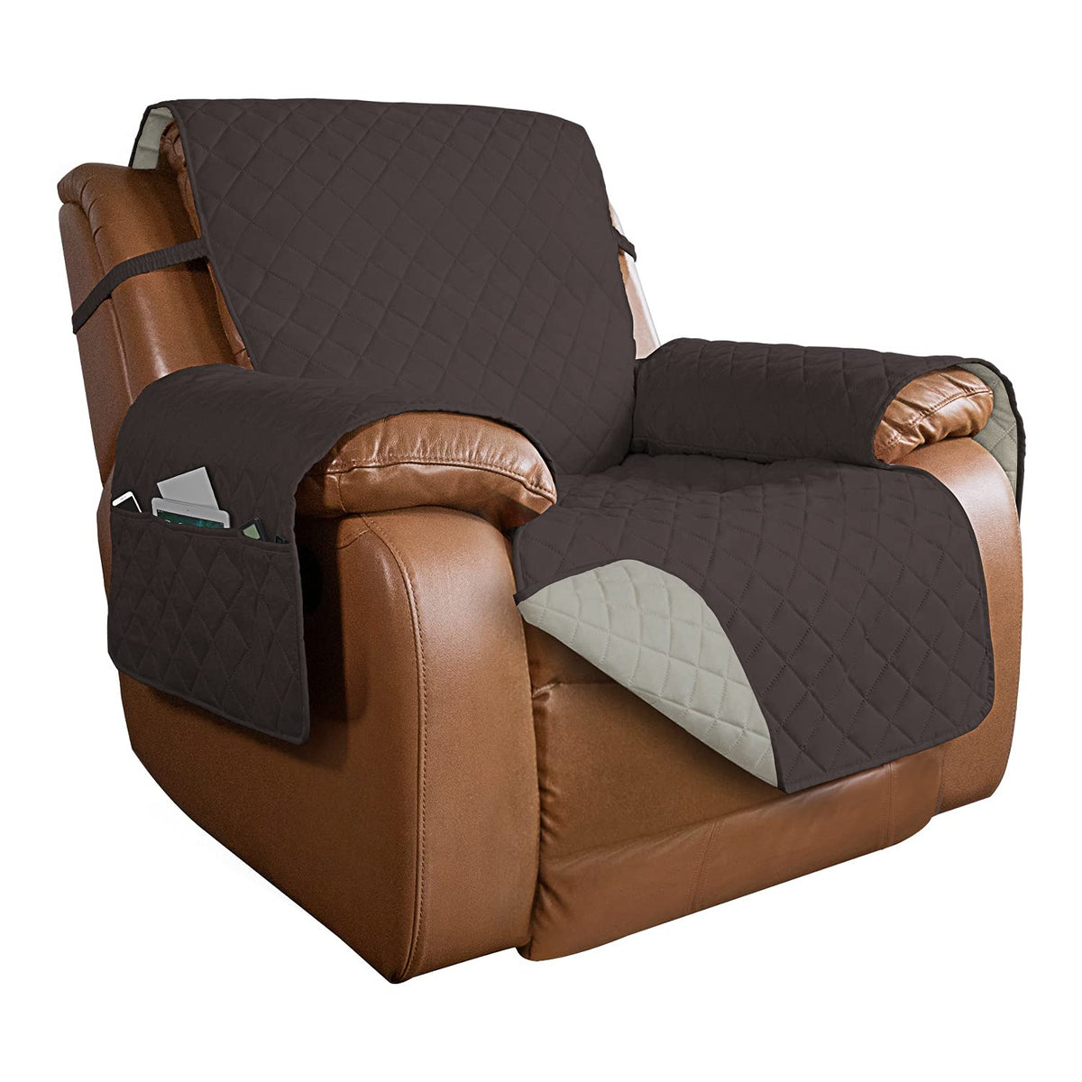 Reversible Quilted Oversized Recliner Sofa Cover