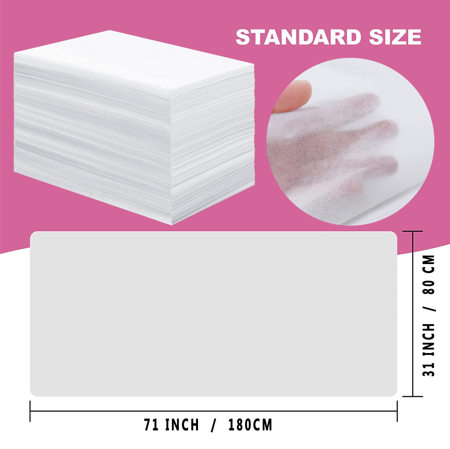 Disposable Bed Sheets 100 Pcs 31" x 71" Massage Table Sheets Non Woven Fabric SPA Bed Cover Breathable for Massage Beauty Tattoos (100 Count)