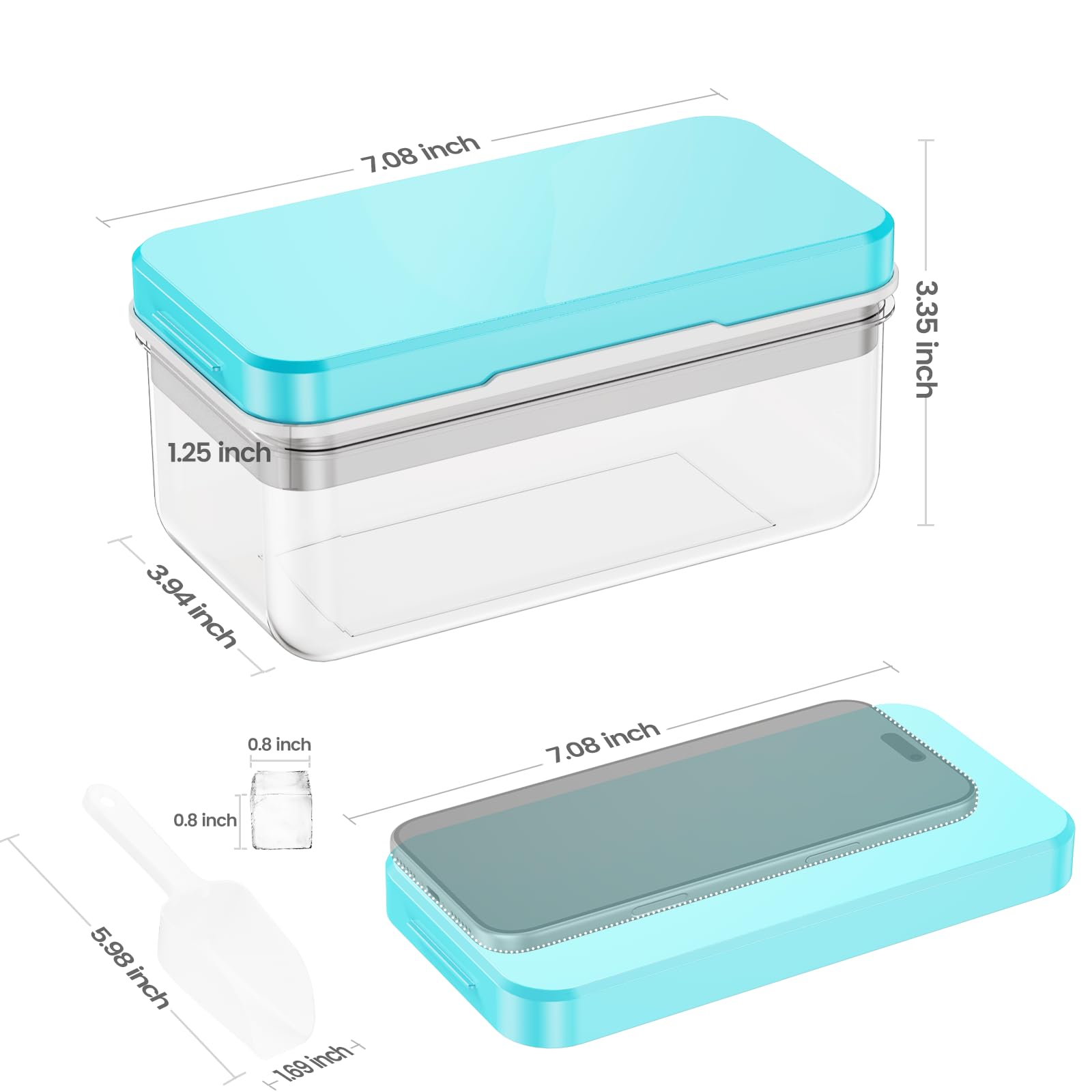 Ice Cube Tray with Lid and Bin