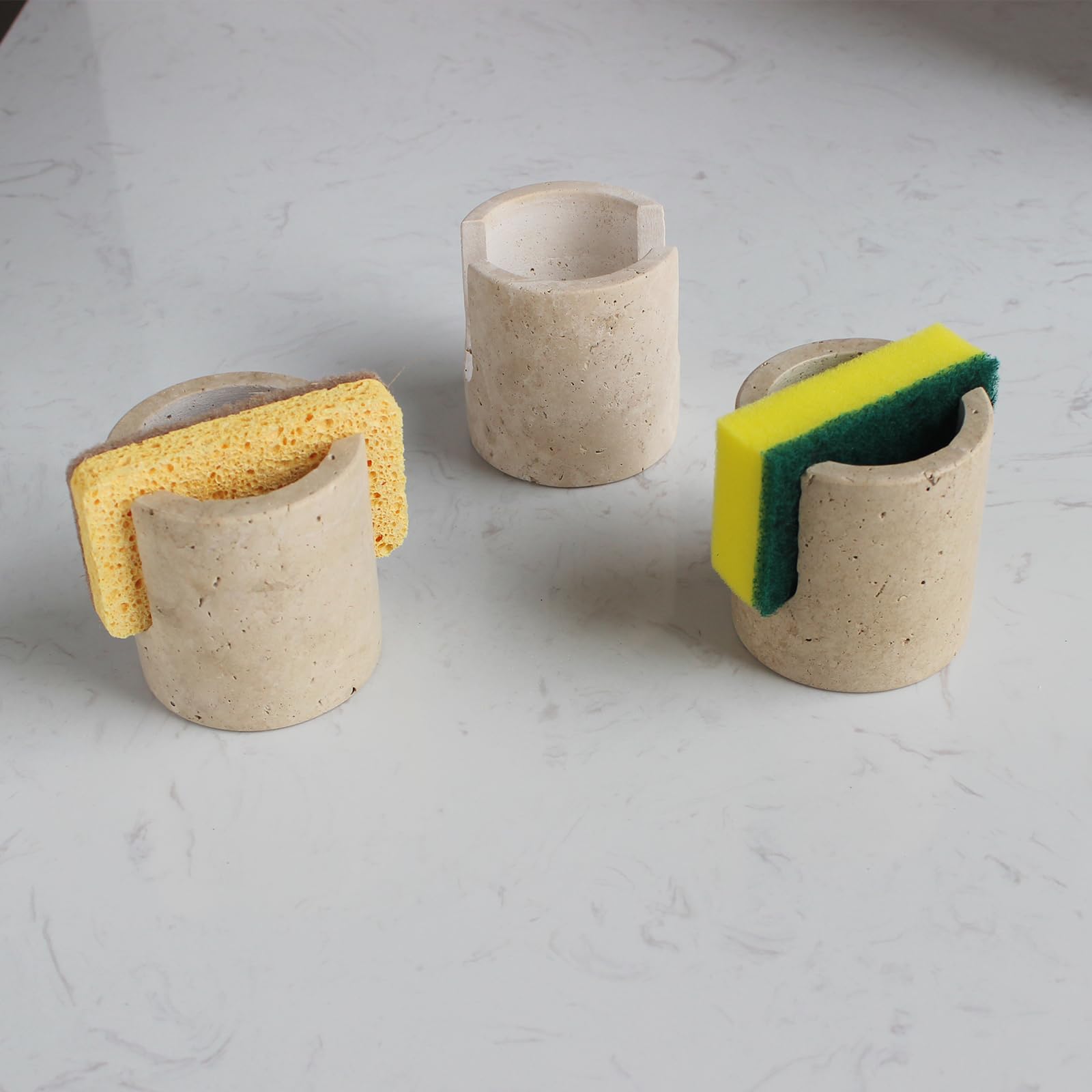 Natural Travertine Marble Sponge Holder for Kitchen Sink