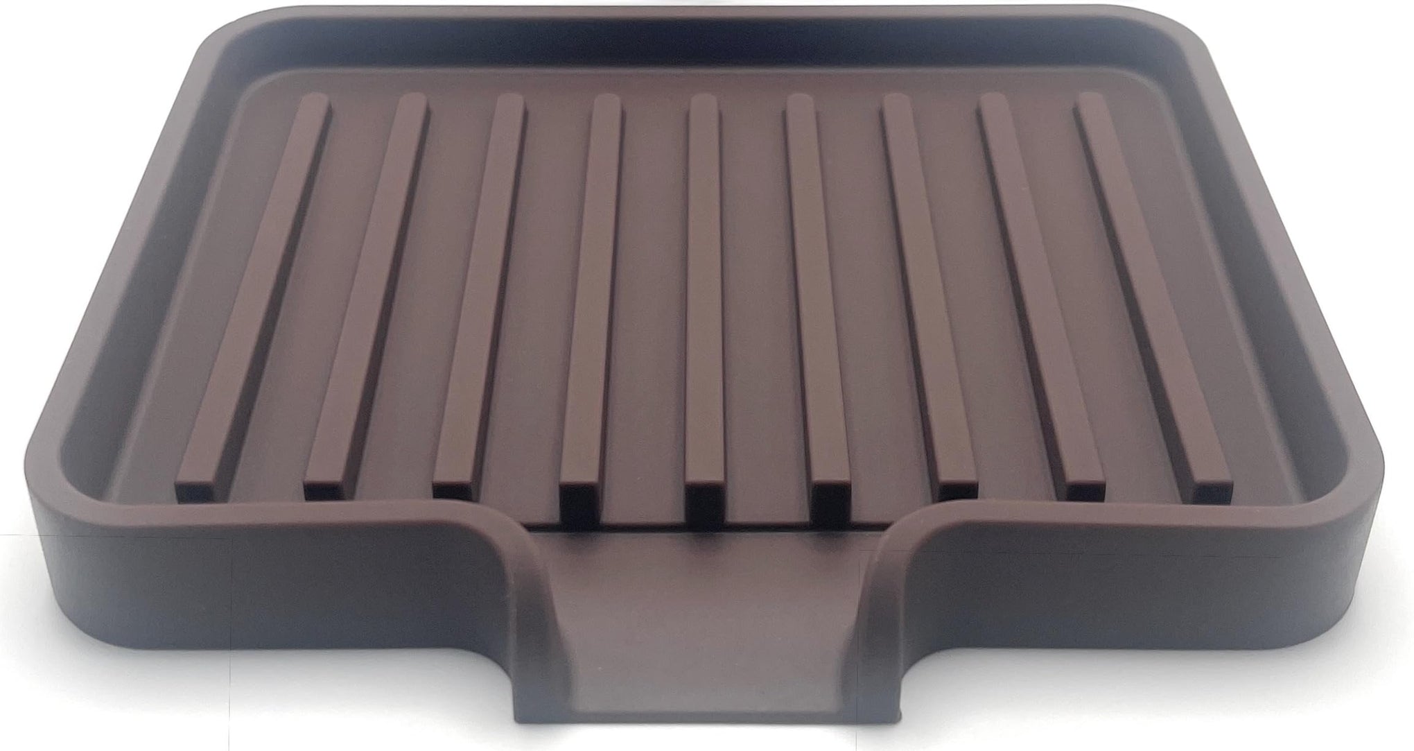 Silicone Soap Dish Tray and Sponge Holder with Drain Chute (2 Count)