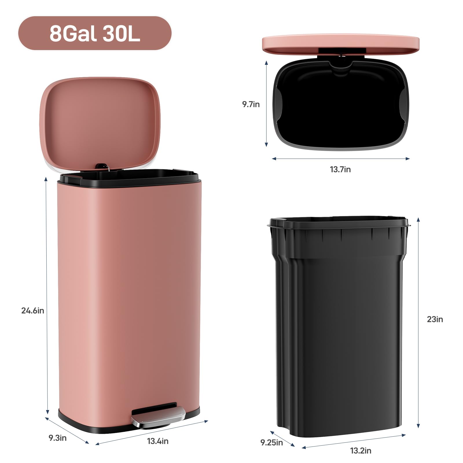 8 Gallon Step Kitchen Trash Can