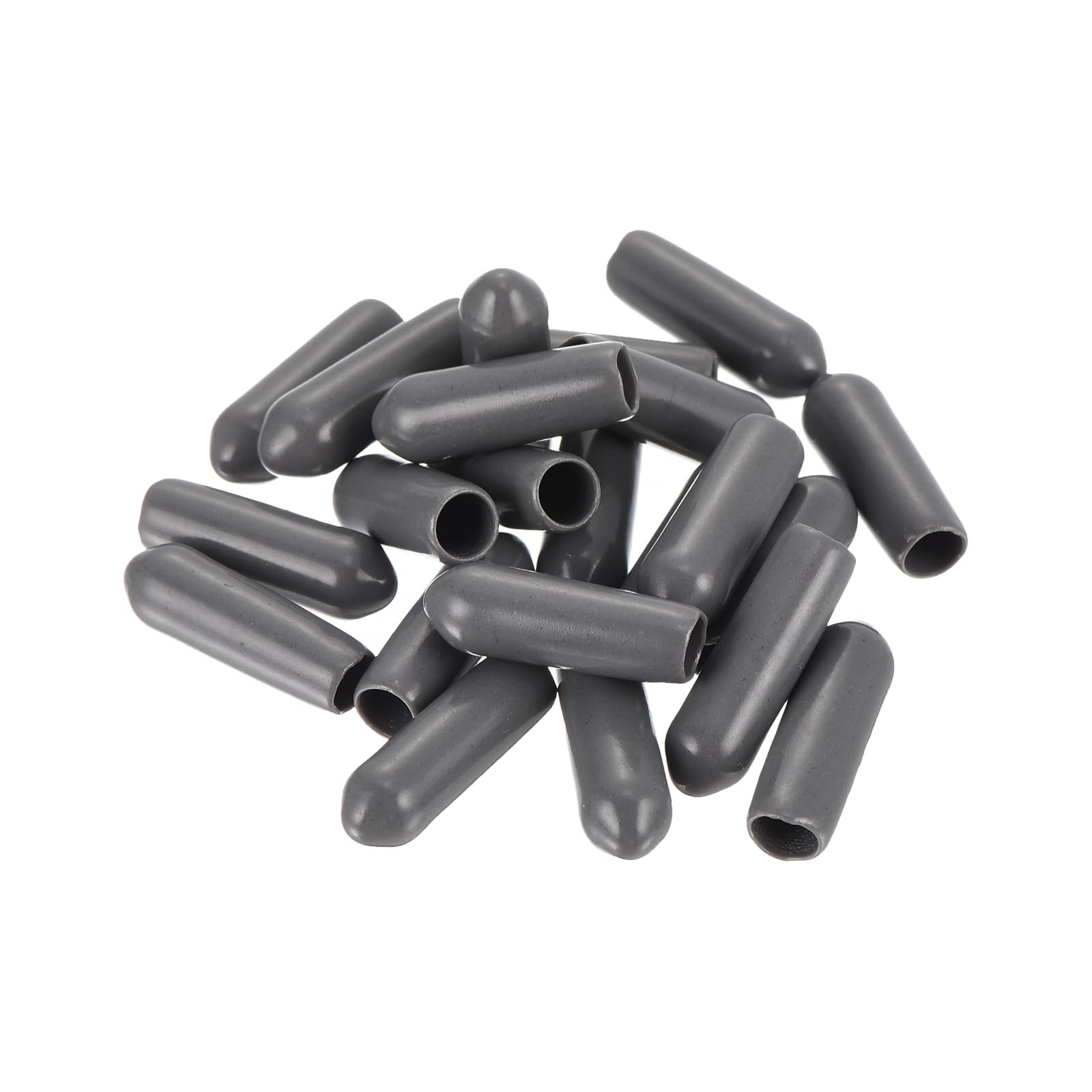 20pcs Rubber End Caps 4mm ID Vinyl PVC Round Tube Bolt Cap Cover Screw Thread Protectors Dark Grey