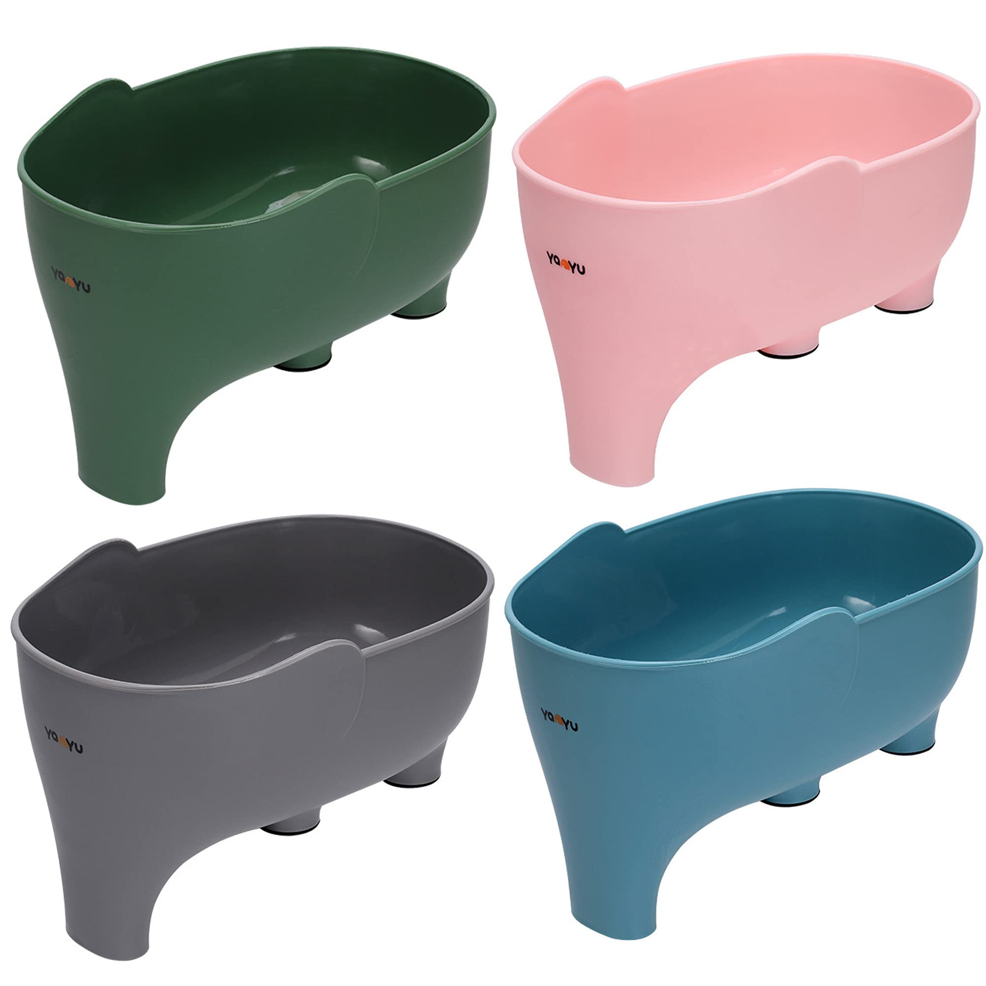 4PCS Vegetables Washing Basket Elephant Drainage Basket Fruit Strainer for Draining Pasta Noodles Kitchen PP Material 22x14x10cm
