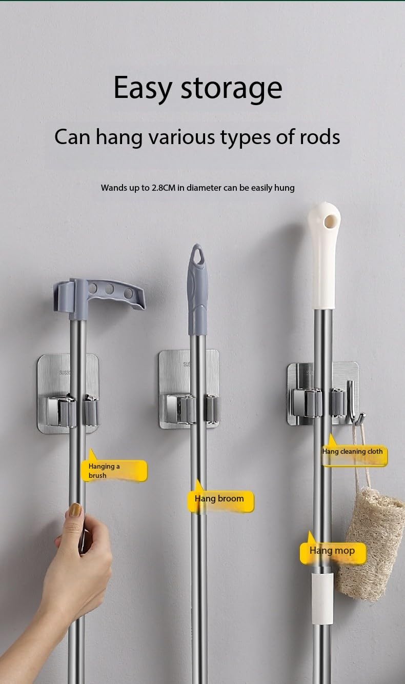 Wall Mount Broom Holder (6 Count)