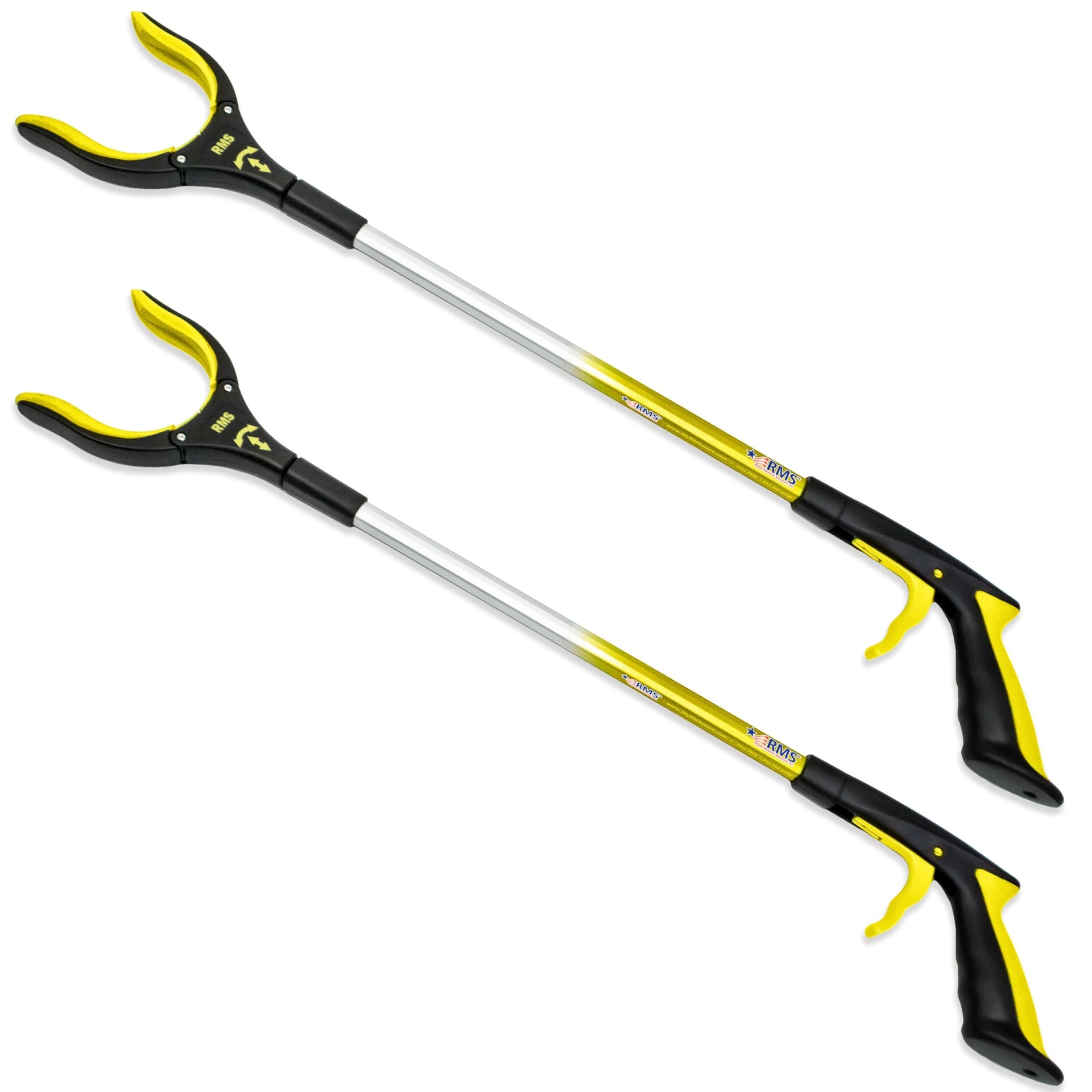 2 Pack 32 Inch Extra Long Grabber Reacher with Rotating Jaw (2 Count)