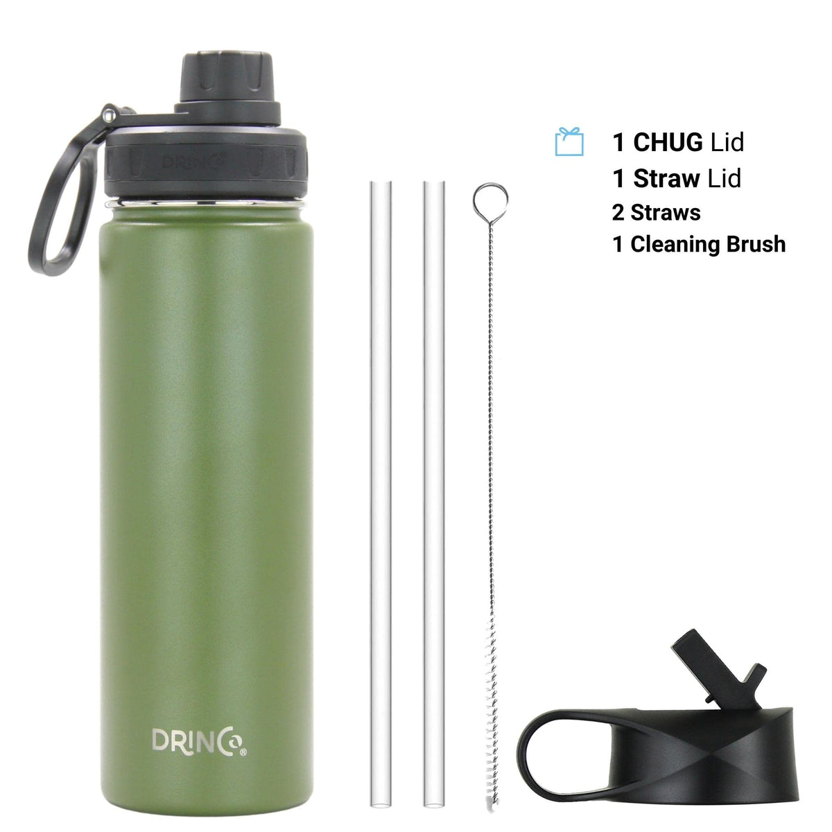 Stainless Steel Water Bottle Spout Lid Vacuum Insulated Double Wall Water Bottle Wide Mouth