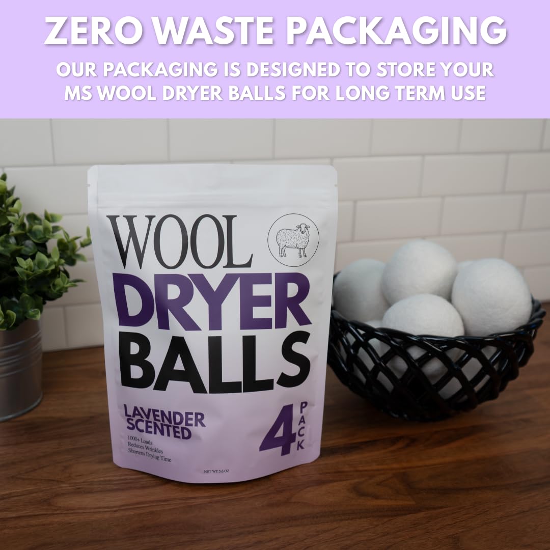 Lavender Scented Wool Dryer Balls (6 Count)