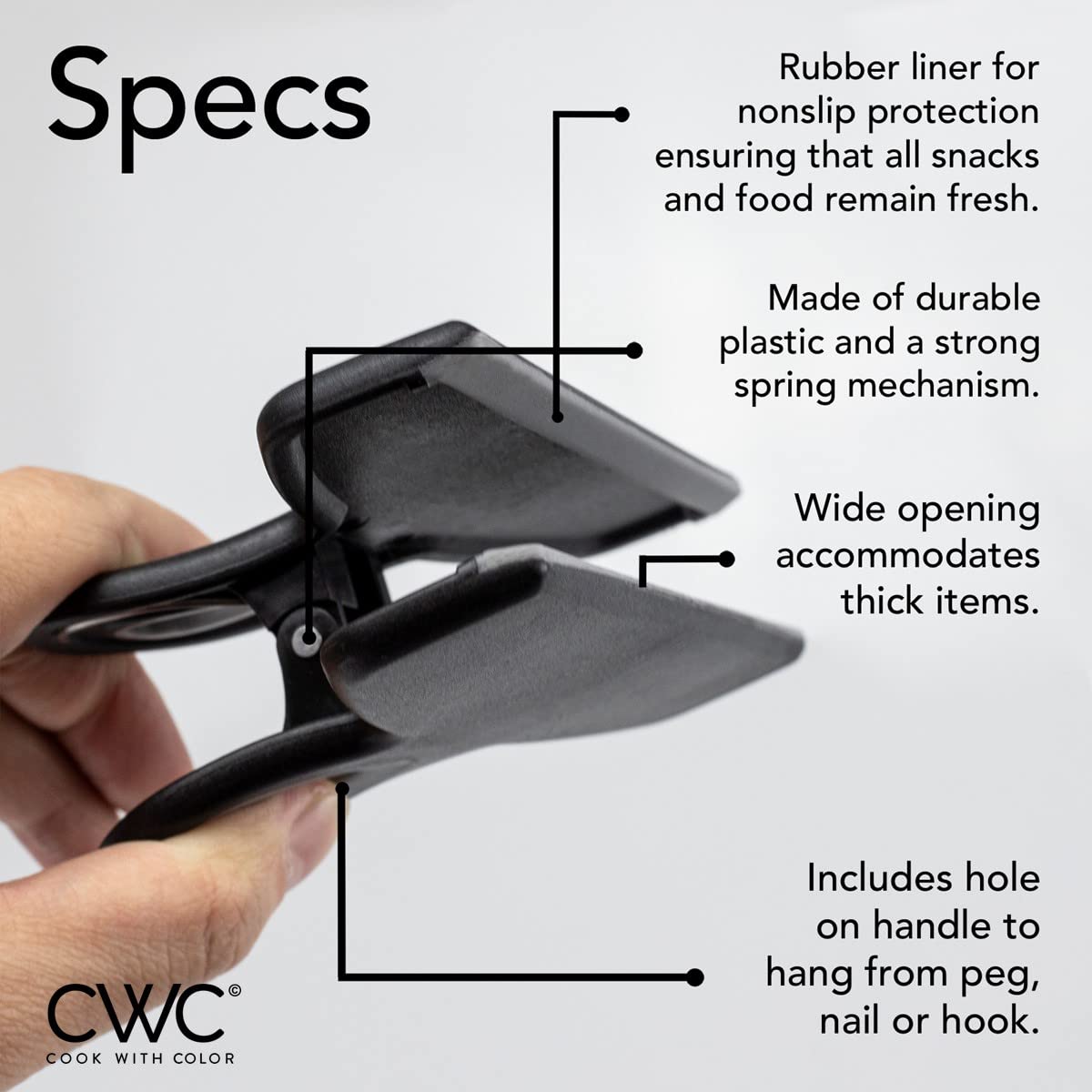 Bag Clips Heavy Duty Chip Clip and Refrigerator Magnet Clips for Food Storage with Air Tight Seal Grip (4 Count)