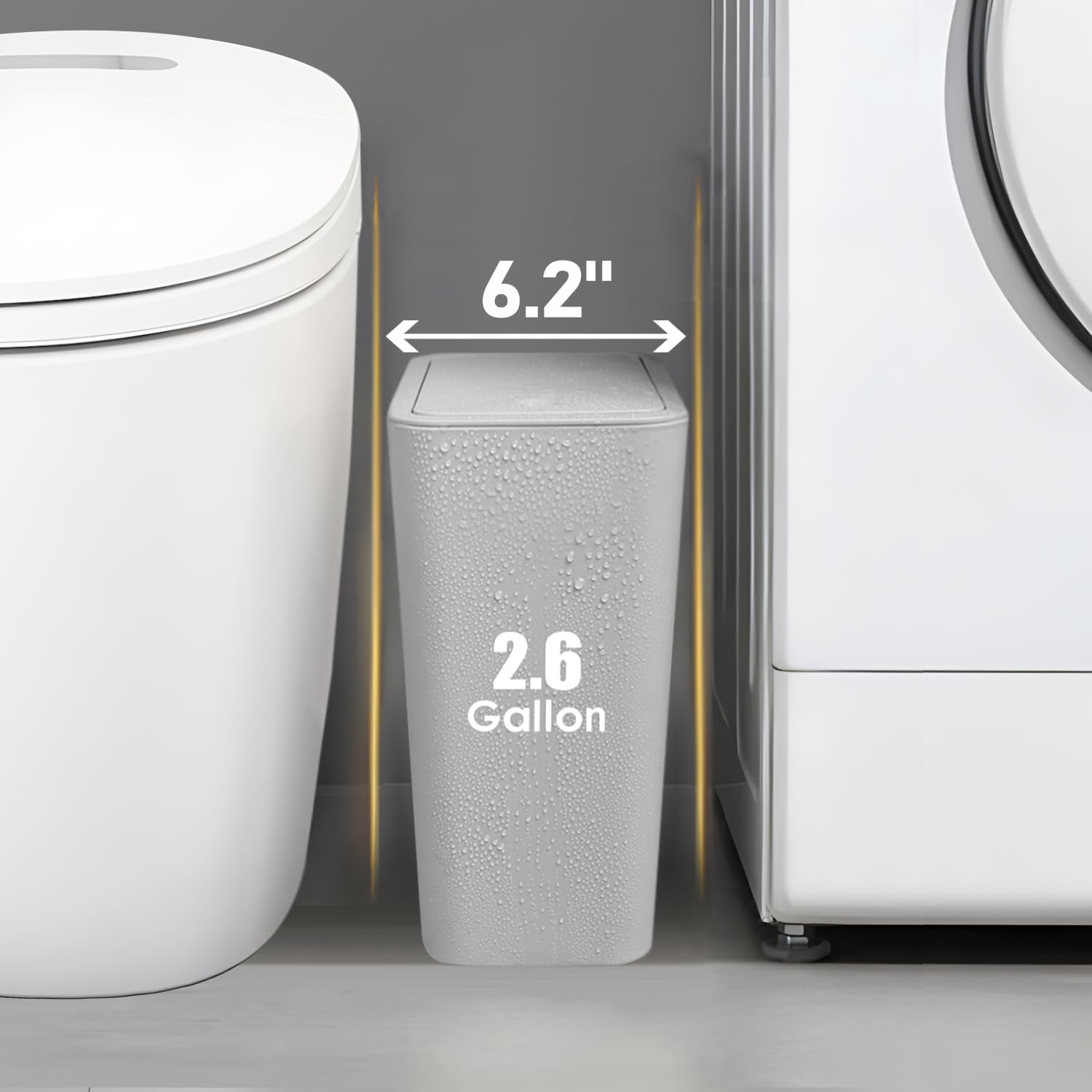 Bathroom Trash Can with Lid (2 Count)