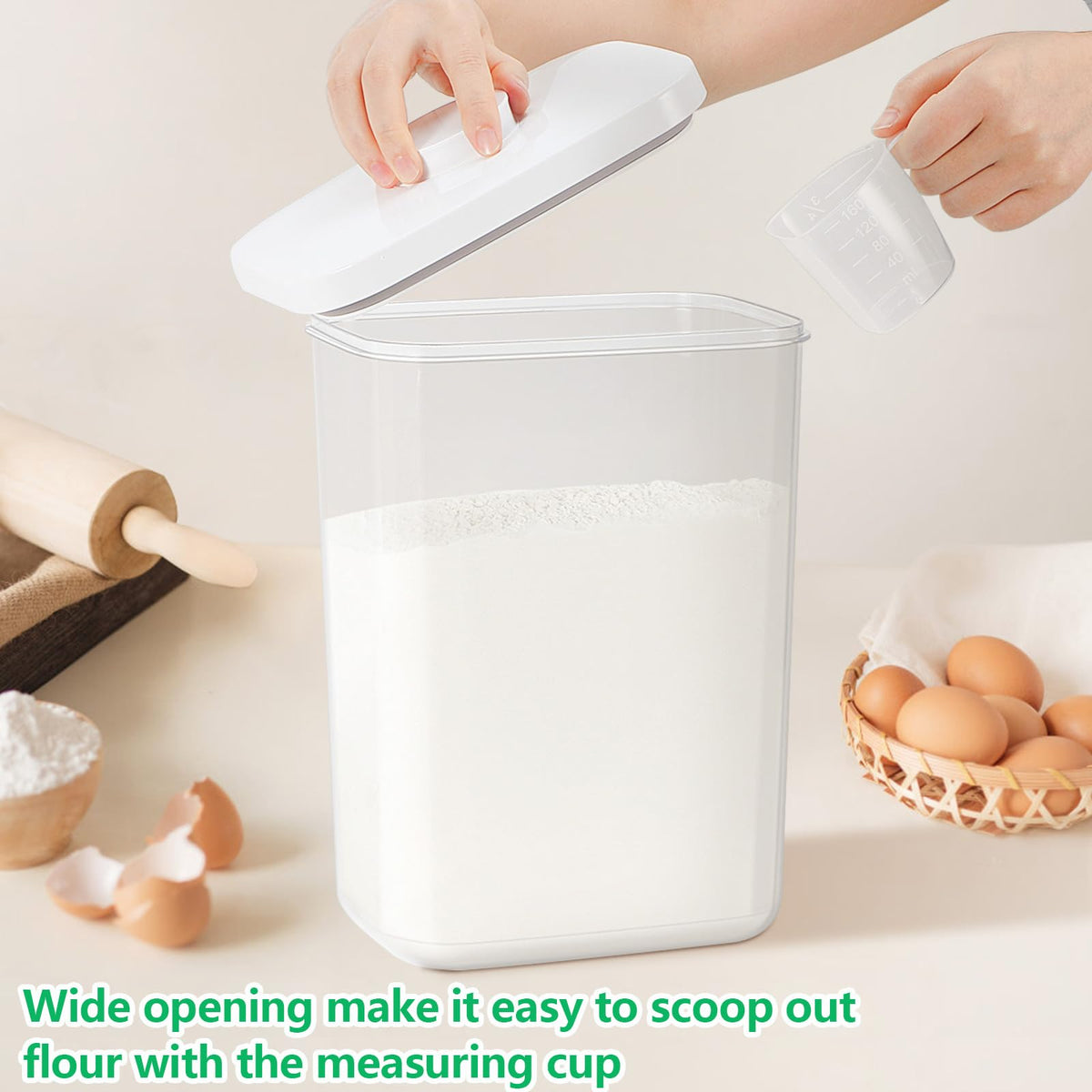 6 Qt Flour Sugar Storage Containers with Pop