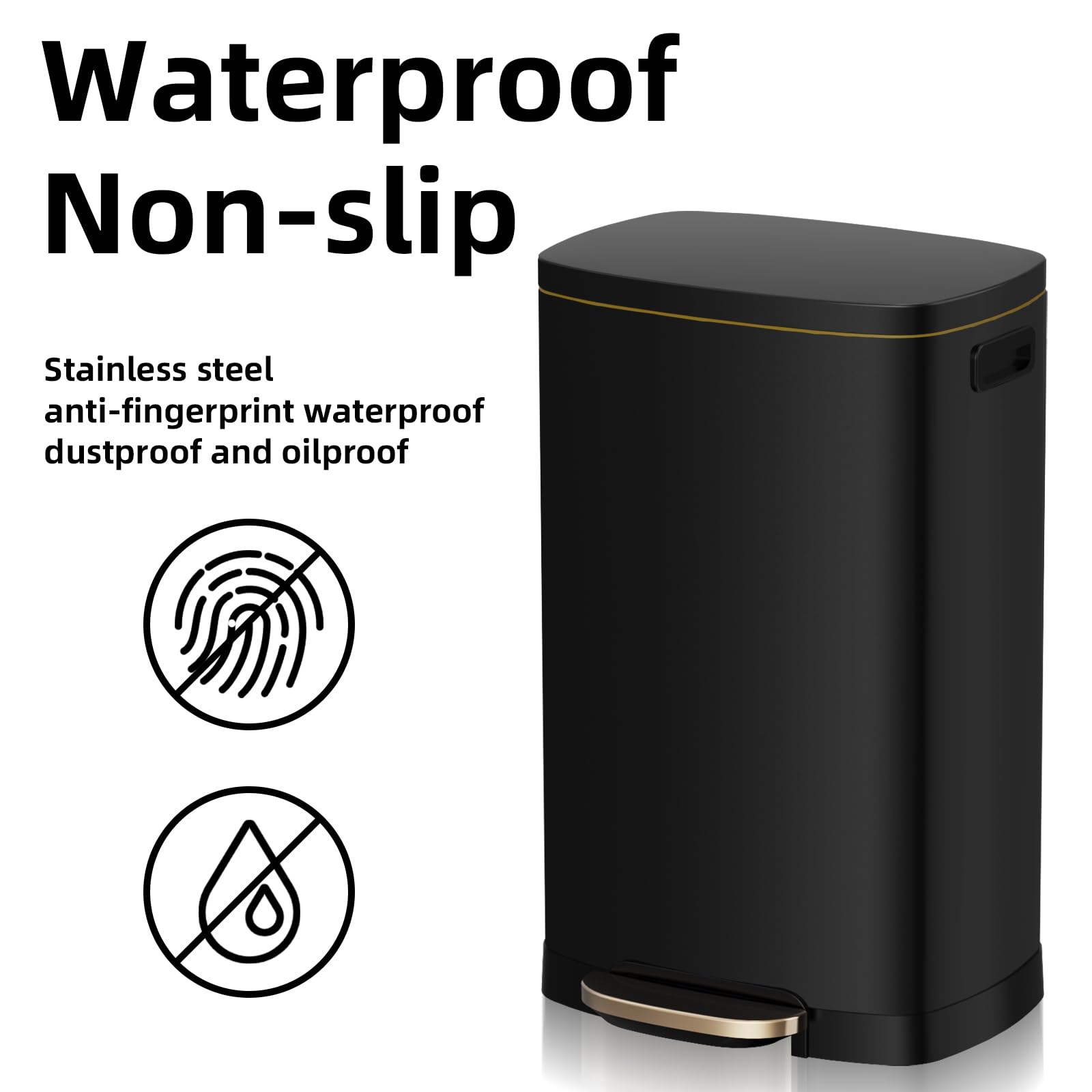 13 Gallon Trash Can with Lid (40 Count)