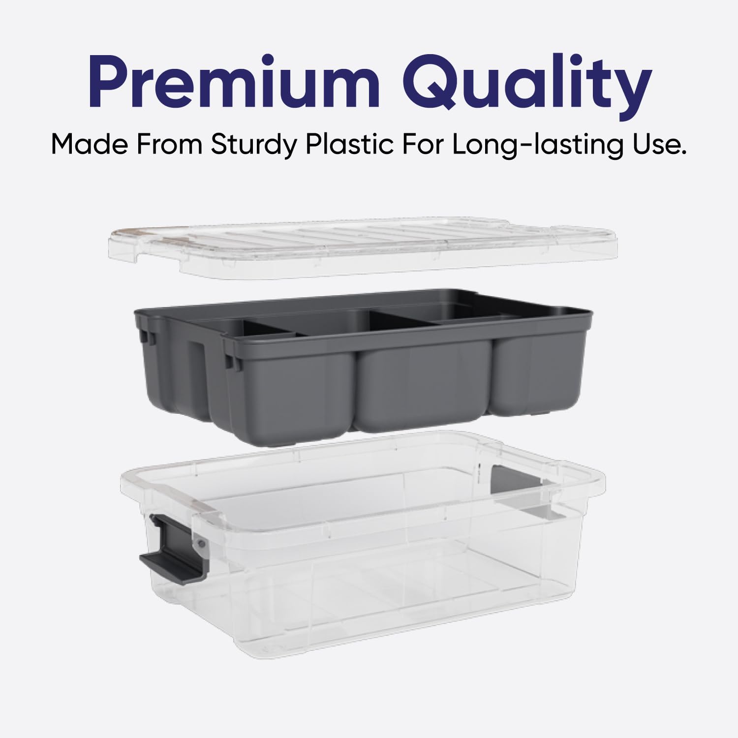 Mini Storage Container Organizing Tray for Superio Bin or Drawer Plastic Organize Sewing (6 Count)