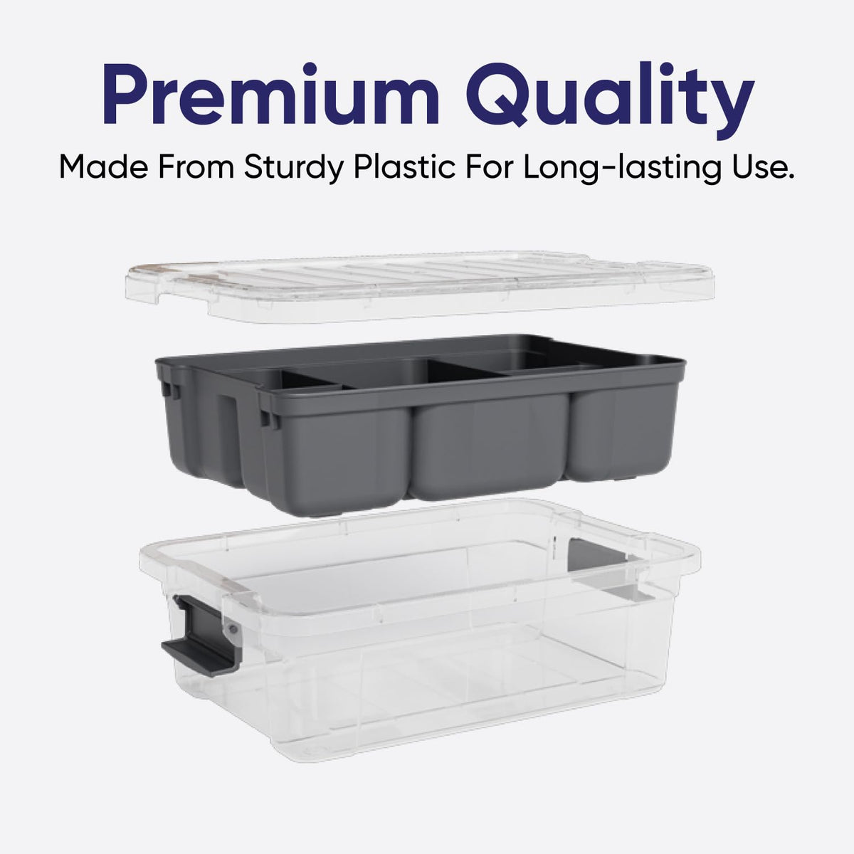 Mini Storage Container Organizing Tray for Superio Bin or Drawer Plastic Organize Sewing (3 Count)