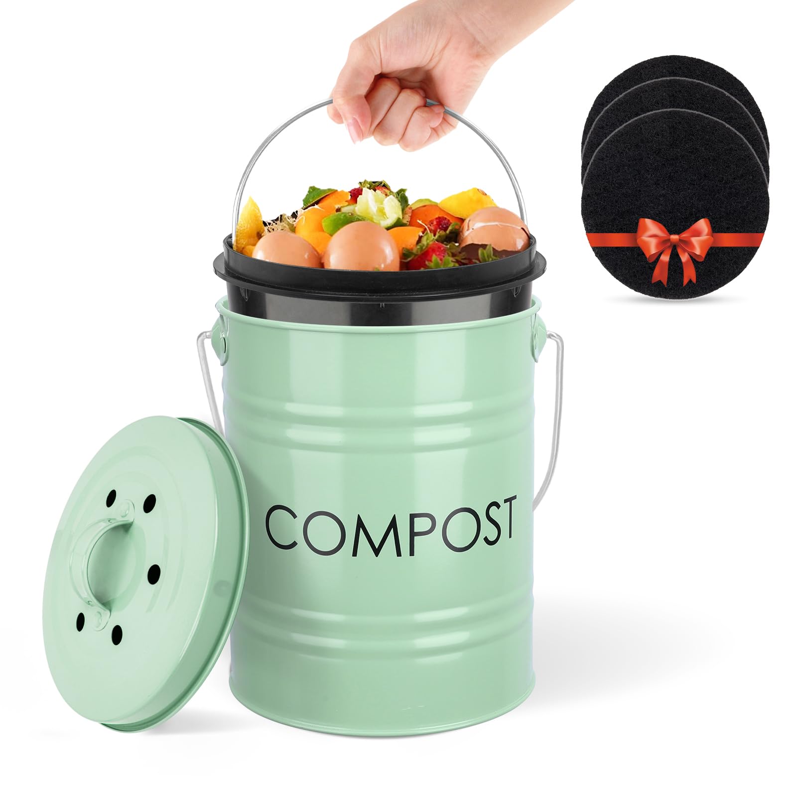 Compost Bin Kitchen Countertop Composter with lid