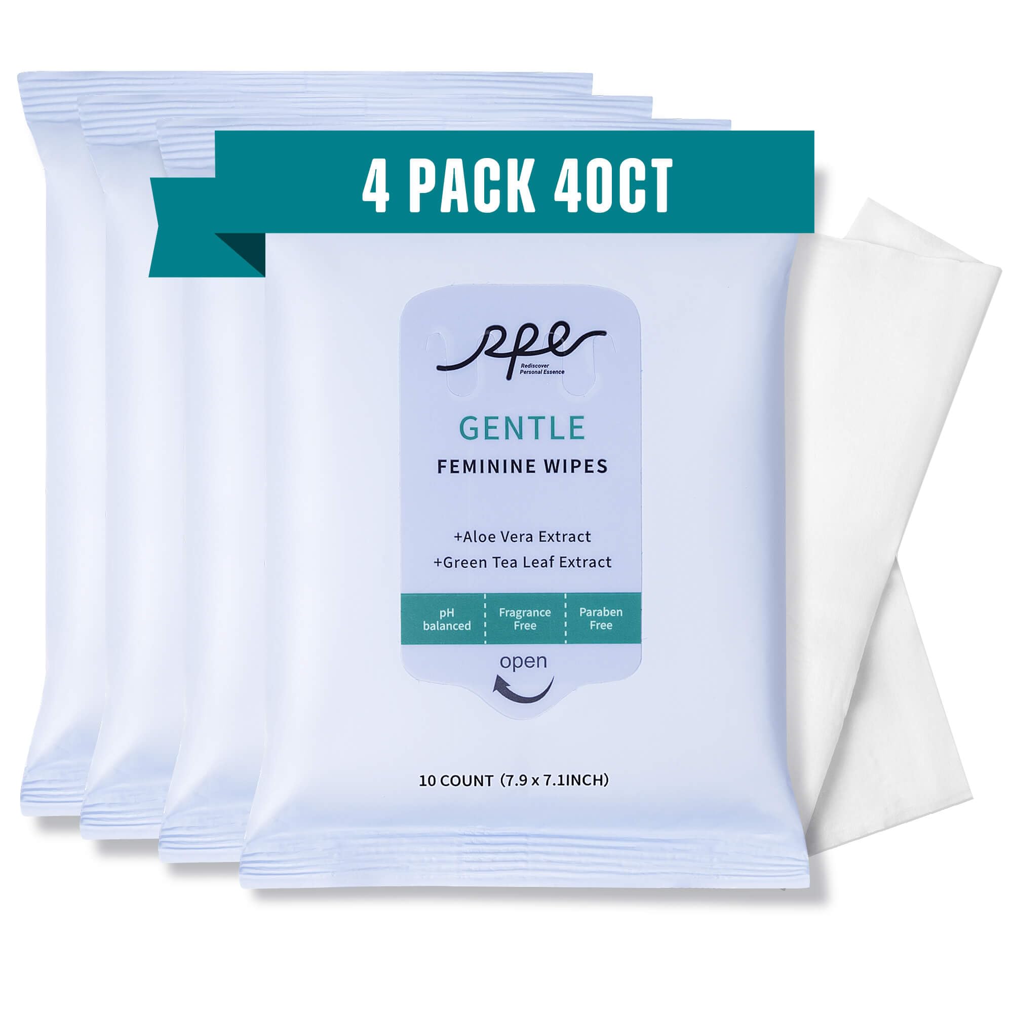 Large Feminine Wipes for Women (40 Count)