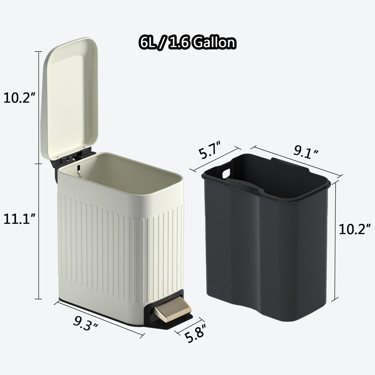 Small Bathroom Trash Can with Lid Soft Close