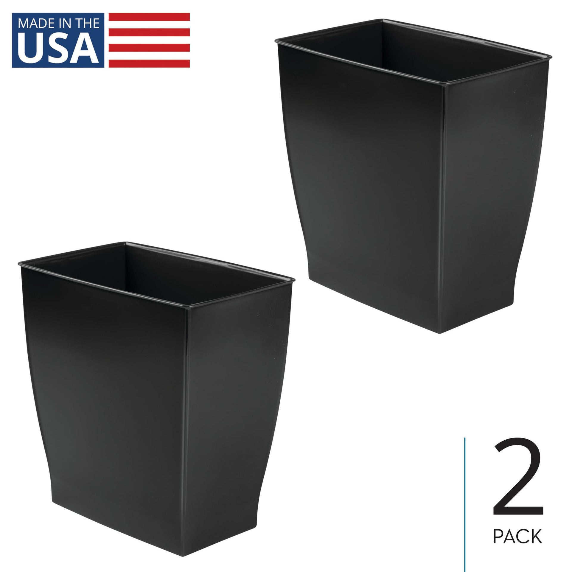 Small Plastic Bathroom Trash Can (2 Count)