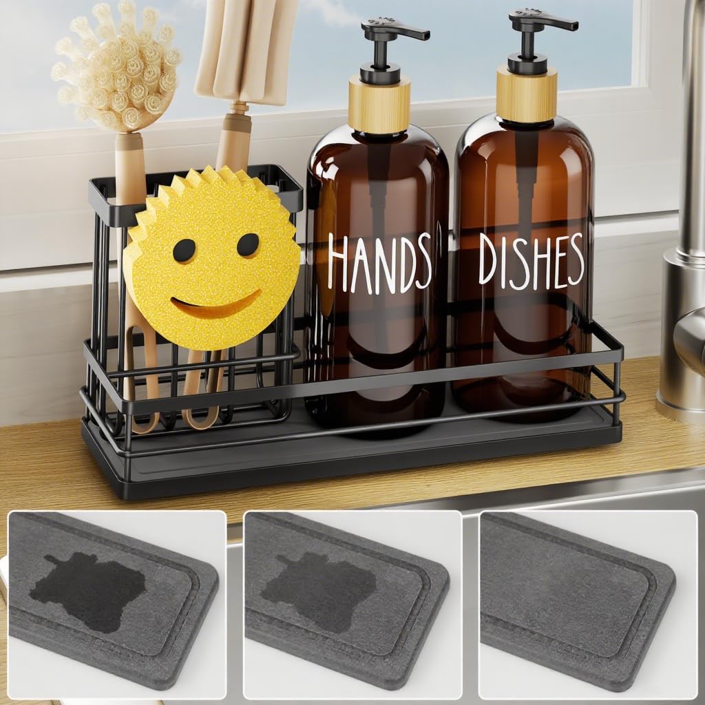 Kitchen Dish Soap Dispenser Set