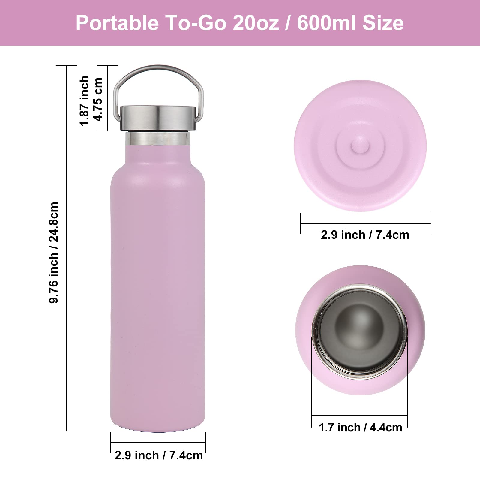 20 oz Insulated Water Bottles (8 Count)