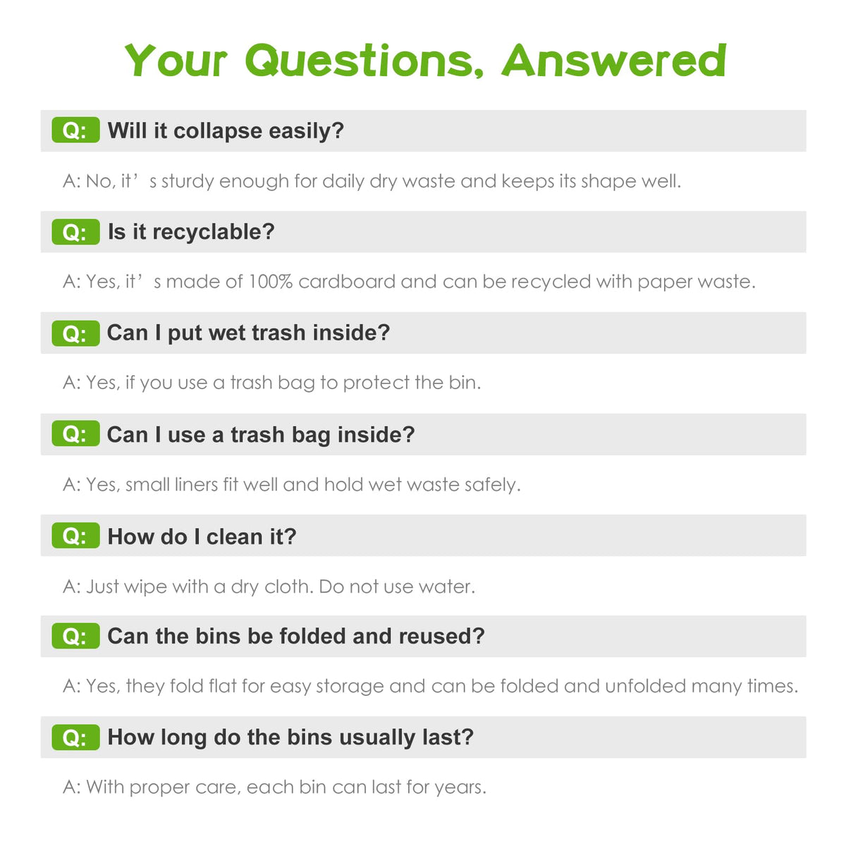 6 Pack Cardboard Trash Can