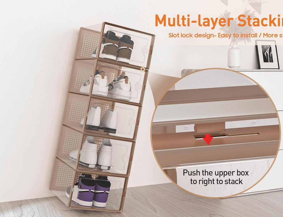 X Large Shoe Storage Boxes Organizers for Closet 12 Pack (12 Count)
