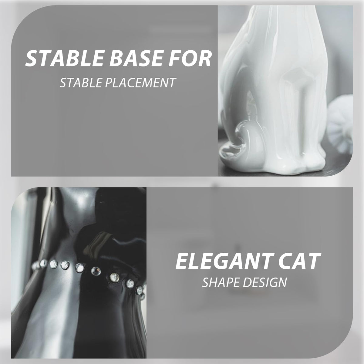 Ceramic Cat Toilet Brush and Holder Set (2 Count)