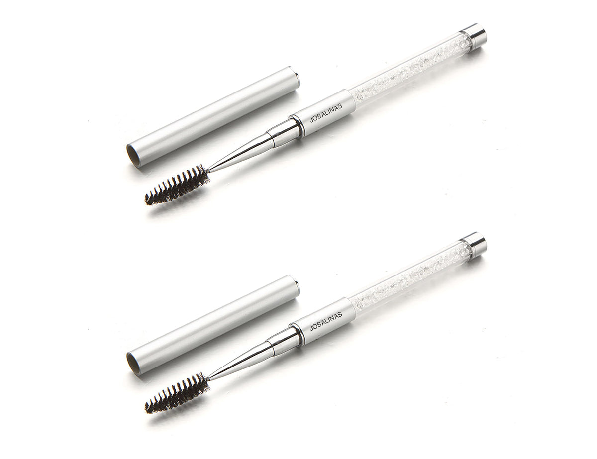 2PCS Mascara Brushes Eyebrow Eyelash Brushes Mascara Wands Spooly Applicators Eye Brushes Portable Cosmetic Brushes with Cap Spoolies Brushes for Eyelash Extensions and Eyebrows (2 Count)